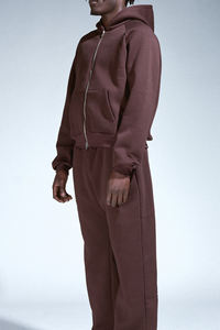 Ensemble sweat à capuche et jogger surdimensionnés en polaire personnalisés survêtements d'hiver 2 pièces pour hommes survêtements de haute qualité - Product Image 4