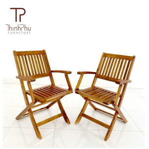 Chaise pliante en bois d'acacia la plus vendue, design contemporain, portable pour cour, parc et villa - Meubles Thinh Phu - Product Image 3
