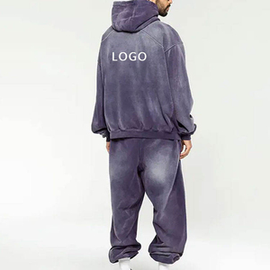 OEM personalizado ácido lavado ligero secado rápido deportes correr Jogging chándal con capucha sólido personalizado Logo Material de algodón - Product Image 3