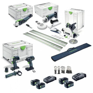 Kit Combinado Festool Original 100% Disponible, Listo para Enviar, Nuevo, 18V, 5 Piezas, Sin Escobillas, de Alta Calidad, Nuevo, 2X5.2AH - Product Image 3