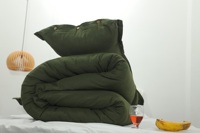 Parure de lit de luxe 3 pièces en coton doux 100% anti-bactérien, style européen-américain, vert mousse, housse de couette pour hôtel, mariage et maison