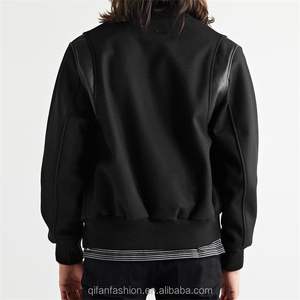 Chaqueta de cuero pesado personalizada para hombres y mujeres con cuello alto y bolsillos de parche desteñidos - Product Image 6