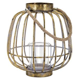 Lanterne à bougie en verre de fer fabriquée à la main de luxe en métal gris pour la décoration intérieure et la célébration de Noël - Product Image 2