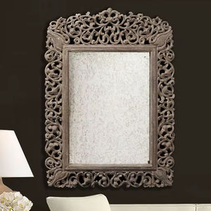 Miroir mural d'art moderne pour la décoration du salon, en bois et en verre artisanal, 24 pouces, écologique, cadeau de mariage, cadeau de Pâques, antique CO - Product Image 1