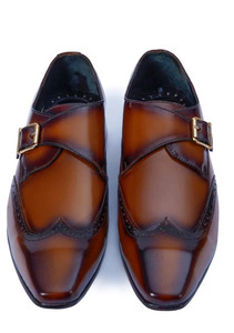 Chaussures en cuir véritable de haute qualité, faites à la main, décontractées et habillées pour hommes, avec boucle de tour britannique, bout pointu, chaussures de marié, mariage - Product Image 2