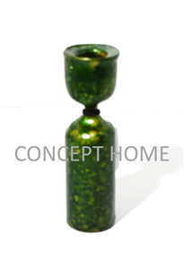 Bougeoir en métal massif finition antique Pot à bougie en forme de cône unique Design de décoration de chambre élégant avec bougeoir de style rétro - Product Image 4