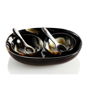 Cuenco de cuerno pulido para casas rústicas modernas - Product Image 1
