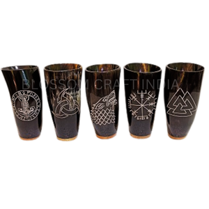 Handmade Viking Animal Style Buffalo Horn Cup <b>Best</b> Price Resale Polished Engraved Ox Drinking Horn Cup <b>Natural</b> Decorative - Product Image 2