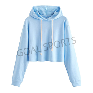 Nouveau sweat à capuche crop top personnalisé pour femme avec logo de l'acheteur Saison d'hiver Mode avant Logo Design offert par le Pakistan - Product Image 2