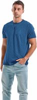 Camiseta de Cuello Redondo Azul para Hombre, Tejido Sólido de Spandex/Algodón, Secado Rápido, Impresión Digital, ODM, Ropa Casual de Verano