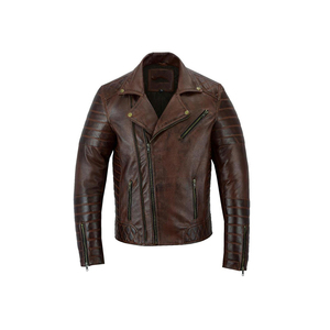 Veste de moto en cuir pour hommes, conception personnalisée sur les côtés, veste en cuir de haute qualité - Product Image 1