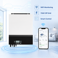 Onduleur solaire hybride hors réseau 11kW 48V 230Vac monophasé avec MPPT 150A intégré, onde sinusoïdale pure, WiFi et BMS pour stockage d'énergie domestique