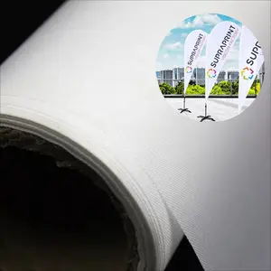 Mürekkep püskürtmeli yazıcı için 110gsm açık Polyester bayrak kumaşı eko-solvent imalatlar için yazdırılabilir arkadan aydınlatmalı malzeme