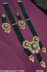 Collection de qualité supérieure diamant américain Unique rond Maharani Haar avec boucle d'oreille bijoux de mariage collier ensemble pour les femmes - Product Image 2