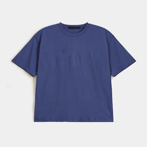 T-shirt ample en popeline tricotée pour homme, taille plus, écologique, avec grand logo imprimé, style décontracté - Product Image 2