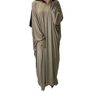 ฮาบิบ 2024 ผ้าชีฟองชั้น abaya ออกแบบเสื้อผ้าอิสลามที่หรูหรามุสลิมชีฟองด้านหน้าเปิด abaya