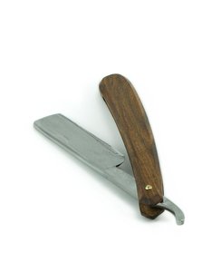 มีดโกนหนวดผู้ชายทำจากเหล็กคาร์บอนสูงสำหรับโกนหนวดใบมีดแบบแมนนวลด้ามจับไม้โรสวูดอินเดียคุณลักษณะด้านความปลอดภัยสำหรับโกนร่างกายโลโก้ตามสั่ง - Product Image 2