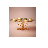 Support rond en or Unique de luxe et 3 couches d'ustensiles avec Mini Design en or mignon oiseaux décoration de gâteau fantaisie