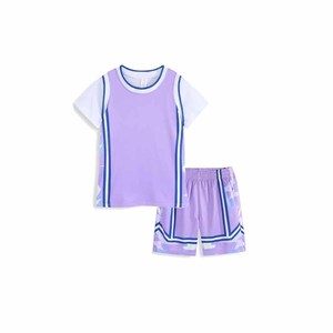 <b>Kids</b> <b>Basketball</b> <b>Jersey</b> Set Custom Sports Uniform Sleeveless <b>Basketball</b> Shirt & Shorts 2 Piece Set With Name Number - Product Image 2