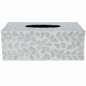 Caja de Pañuelos Ecológica al por Mayor con Incrustaciones de Nácar, Forma Rectangular, Incrustaciones de Concha Blanca, Lujo para Baño, Decoración, Suministros para Hoteles - Product Image 1