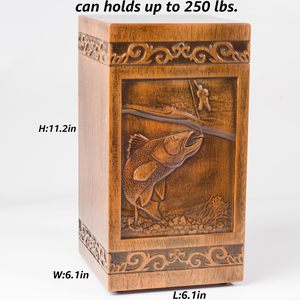 Wooden Cremation <b>Urn</b> for Human Ashes, Adult, Male/Female, <b>Large</b>, Design, 250 lbs Capacity - Product Image 3