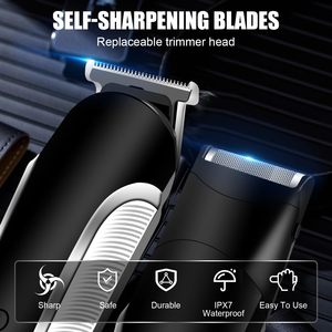 Tondeuse à cheveux électrique multifonctionnelle professionnelle 17 en 1 pour hommes, kit de tondeuse sans fil rechargeable, étanche IPX7, tondeuse à barbe - Product Image 6