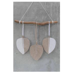 Nuevo Tapiz de Pared de Macramé con Hojas Tejidas a Mano con Cuerda de Algodón en Color Marrón, Naranja y Blanco, Perfecto para una Decoración del Hogar con Estilo - Product Image 1