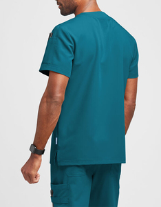 Tenues d'hôpital unisexes en tissu peigné, hauts de blouse à manches courtes, haute qualité, couleur et logo personnalisés, détection des aiguilles - Product Image 3