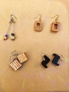 New Trendy Best Selling Luxurious <b>Earrings</b> Designer Wood <b>Ear</b> <b>Cuff</b> Studs Geometric Wooden Laser Cut <b>Earrings</b> Wooden Wholesale - Product Image 2