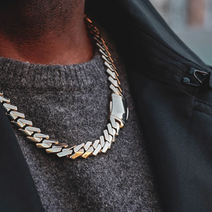 Collier à chaîne en or massif jaune plaqué or véritable Collier à maillons en or pour hommes Bijoux tendance - Product Image 3