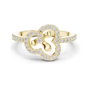 Bague en diamant de laboratoire avec halo, 0,366 CT, or 18 carats, 14 carats, 10 carats et argent 925, clarté VVS-VS EF, rose, jaune - Product Image 1