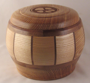 Best Selling Elegant Turned Wood Memorial <b>Urn</b> for <b>Pet</b> with Inlay Lid and Natural Finish from Vietnam - Product Image 1