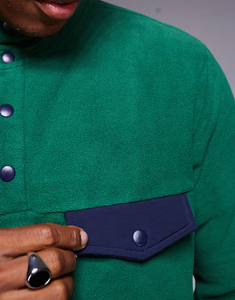 Sudaderas de lana Polar térmicas de algodón 100% personalizadas, sudaderas con capucha con botones lisos sólidos y cuello levantado de ajuste regular para hombres - Product Image 5