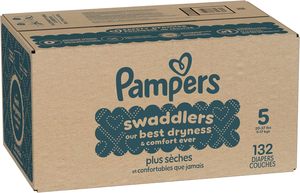 Pañales Pampers Swaddlers, Talla 5 (20-37 lbs), 132 Unidades, Absorbentes, Mantienen al Bebé Seco y Cómodo, Seguros para la Piel, Desechables - Product Image 6
