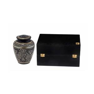 Urna de artesanía para cenizas humanas, suministros funerarios de oro, fabricante y exportador de cremación de urna de metal al por mayor de La India - Product Image 3