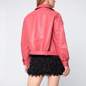 Nueva llegada 100% chaqueta de cuero de alta calidad para mujer ropa de invierno larga de moda con nuevo estilo elegante - Product Image 3