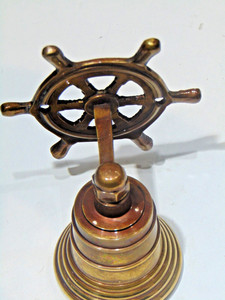 Latón macizo 2 \ "Calidad Estilo religioso Acabado en bronce Técnica pulida Campana de barco montada en la pared Campana colgante Marina Artesanía de metal - Product Image 5