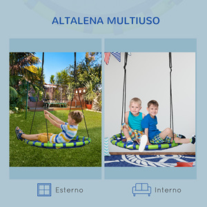 Outsunny Columpio de Jardín para Niños 3-8 Años Ø 100cm y Cuerdas Ajustables, Azul - Product Image 5