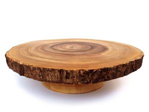 Soporte de pastel de pie redondo de madera de acacia de alta calidad, bandeja de servicio de venta caliente única para pasteles y frutas - Product Image 4