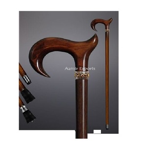 Bâton mince élégant manche Derby lisse tampon en caoutchouc bois d'ébène brillant 94 cm longueur 100 kg capacité de poids pour les festivités de Diwali - Product Image 5