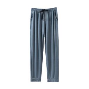 Pantalon de pyjama décontracté pour homme en viscose/coton tissé, brodé, ultra-doux, respirant, de couleur lavée, pour la nuit - Product Image 2