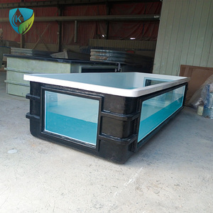 Bassin extérieur en fibre de verre avec panneau <span class=keywords><strong>d</strong></span>'observation en verre trempé pour l'élevage de carpes koï, poissons rouges et poissons ornementaux aux États-Unis - Product Image 1