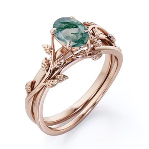 Anillo de promesa solitario clásico de Plata de Ley 925, anillo de bodas de rodio blanco moissanita de ágata de musgo de corte ovalado de 1 quilate grabado - Product Image 4