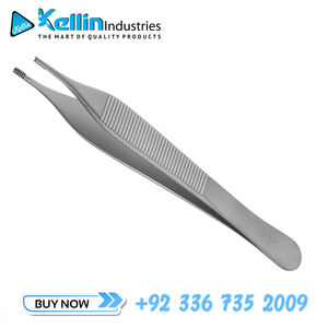 Pinces à tissus Adson-Brown droites 7x7 dents, instruments chirurgicaux généraux manuels, 12 cm, acier inoxydable, réutilisables, Sialkot, Pakistan - Product Image 6