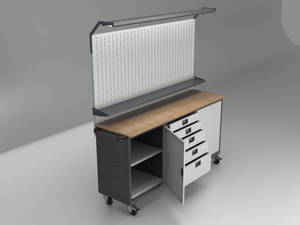 Industrial Workshop Furniture <b>Tool</b> Cabinet with <b>Pegboard</b> System Modular Design <b>Tool</b> Cabinet Workbench <b>for</b> Automotive Workshop - Product Image 4
