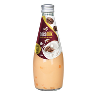 Fournisseur de boissons tendance 2024 : Boisson au lait de coco de qualité supérieure en bouteille de verre de 290 ml avec Nata de Coco et saveur originale