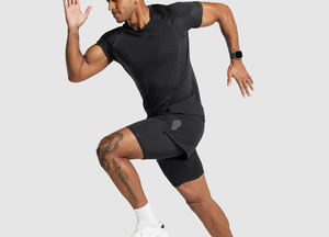 Shorts de plage unis vierges personnalisés Shorts de course Shorts de survêtement d'été pour hommes avec trous de maille sur le côté - Product Image 2