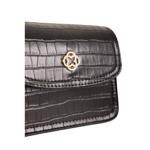 กระเป๋า PU ลายจระเข้สีดำ - Product Image 4