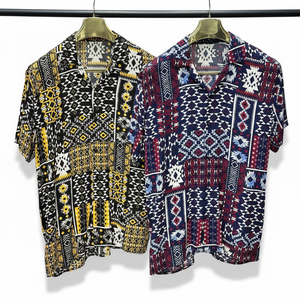 Chemise à manches courtes en satin à imprimé floral pour homme de haute qualité, col camp, légère et respirante, idéale pour les vacances et la plage - Product Image 1
