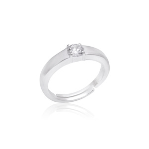 Anneaux de fiançailles et de mariage en argent sterling 925 massif, bijoux fins romantiques, zircon taille facetée, serti à griffes, fabrication en usine - Product Image 1